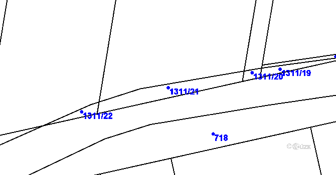 Parcela st. 1311/21 v KÚ Henčlov, Katastrální mapa