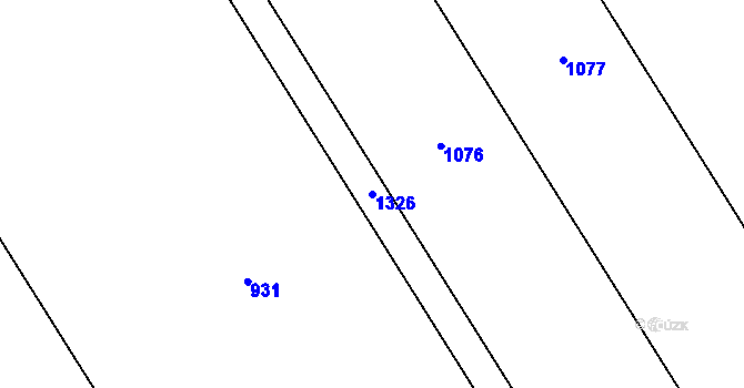 Parcela st. 1326 v KÚ Henčlov, Katastrální mapa