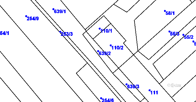 Parcela st. 639/2 v KÚ Henčlov, Katastrální mapa