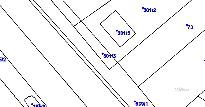 Parcela st. 301/3 v KÚ Henčlov, Katastrální mapa