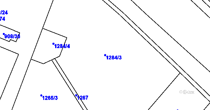 Parcela st. 1284/3 v KÚ Henčlov, Katastrální mapa