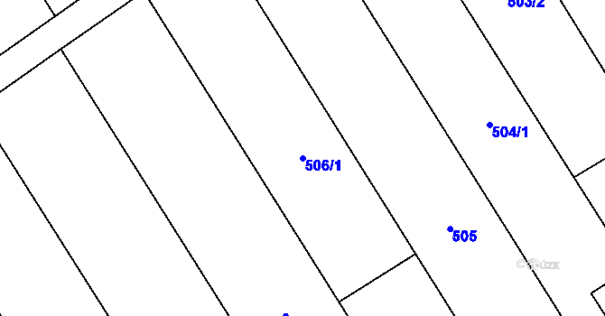 Parcela st. 506/1 v KÚ Henčlov, Katastrální mapa