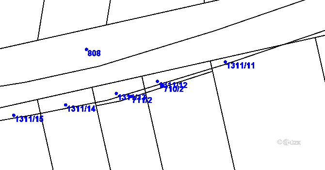 Parcela st. 710/2 v KÚ Henčlov, Katastrální mapa