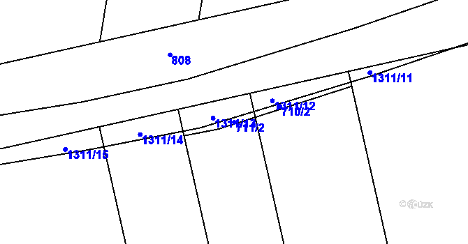 Parcela st. 711/2 v KÚ Henčlov, Katastrální mapa