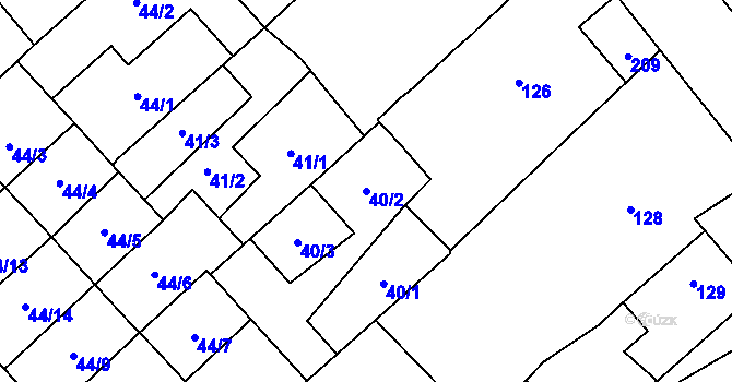 Parcela st. 40/2 v KÚ Henčlov, Katastrální mapa