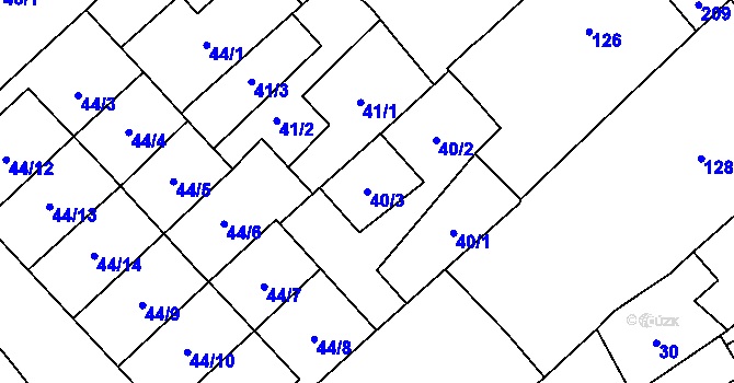 Parcela st. 40/3 v KÚ Henčlov, Katastrální mapa