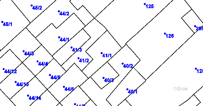 Parcela st. 41/1 v KÚ Henčlov, Katastrální mapa