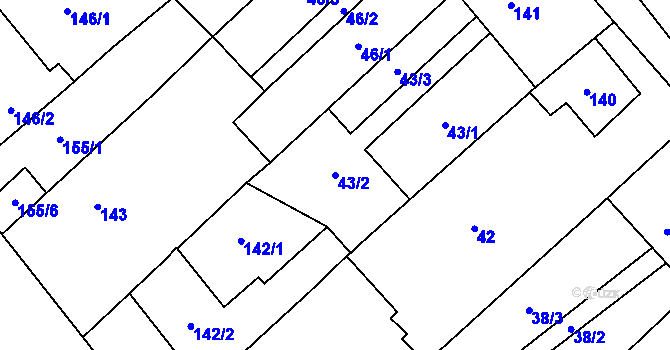Parcela st. 43/2 v KÚ Henčlov, Katastrální mapa