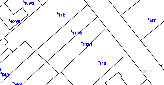 Parcela st. 113/1 v KÚ Henčlov, Katastrální mapa