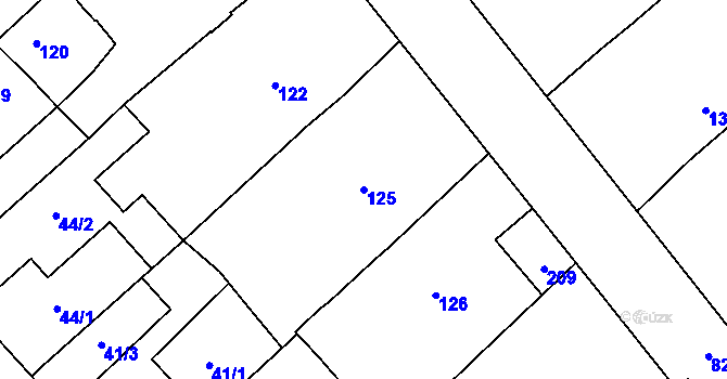 Parcela st. 125 v KÚ Henčlov, Katastrální mapa