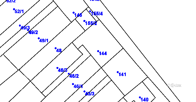 Parcela st. 144 v KÚ Henčlov, Katastrální mapa