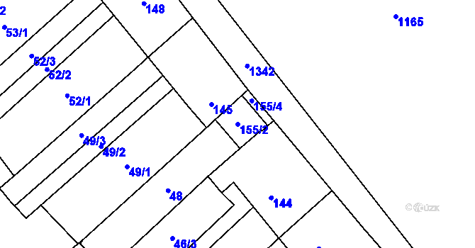 Parcela st. 155/2 v KÚ Henčlov, Katastrální mapa