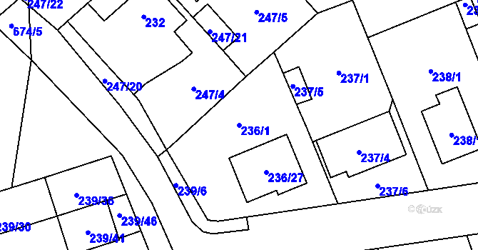 Parcela st. 236/1 v KÚ Henčlov, Katastrální mapa