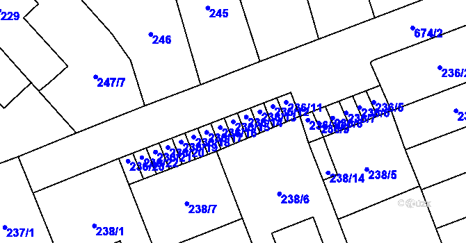 Parcela st. 236/15 v KÚ Henčlov, Katastrální mapa