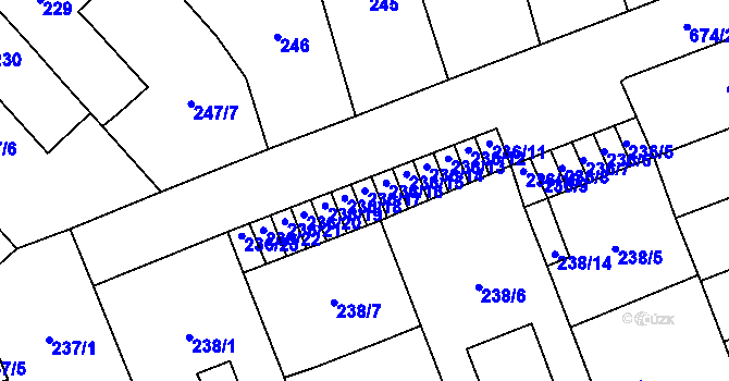 Parcela st. 236/17 v KÚ Henčlov, Katastrální mapa