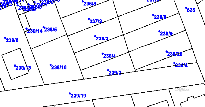 Parcela st. 238/4 v KÚ Henčlov, Katastrální mapa