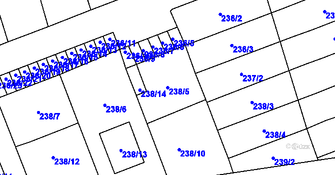 Parcela st. 238/5 v KÚ Henčlov, Katastrální mapa