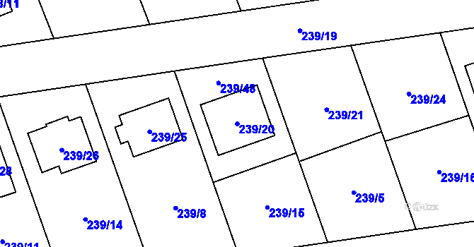 Parcela st. 239/20 v KÚ Henčlov, Katastrální mapa
