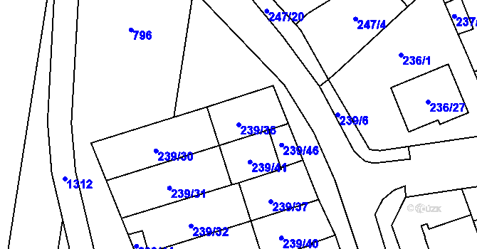Parcela st. 239/36 v KÚ Henčlov, Katastrální mapa