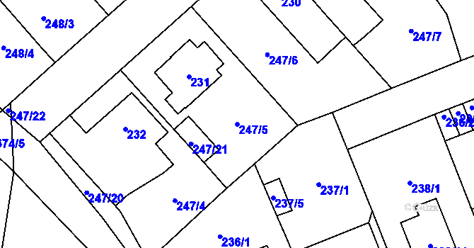 Parcela st. 247/5 v KÚ Henčlov, Katastrální mapa