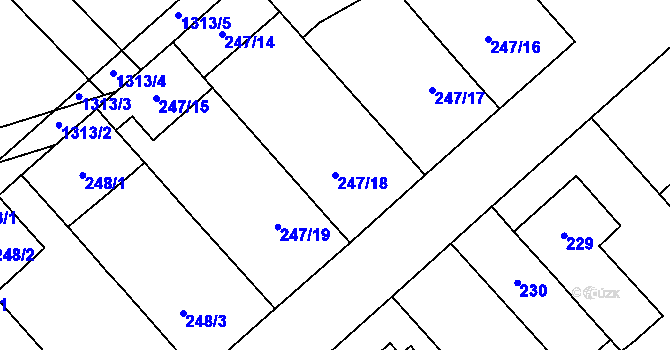 Parcela st. 247/18 v KÚ Henčlov, Katastrální mapa