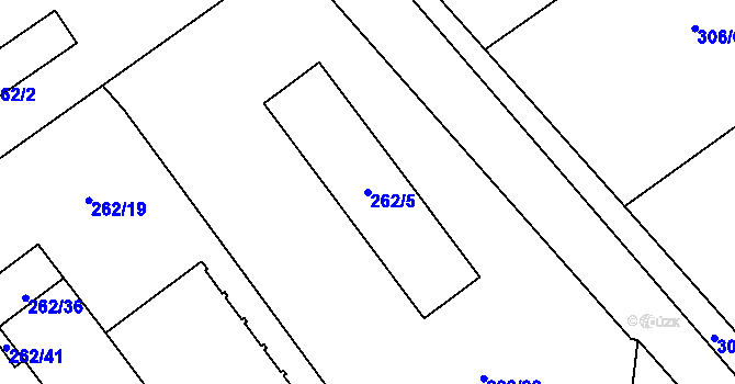 Parcela st. 262/5 v KÚ Henčlov, Katastrální mapa