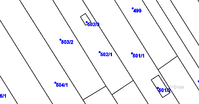 Parcela st. 502/1 v KÚ Henčlov, Katastrální mapa