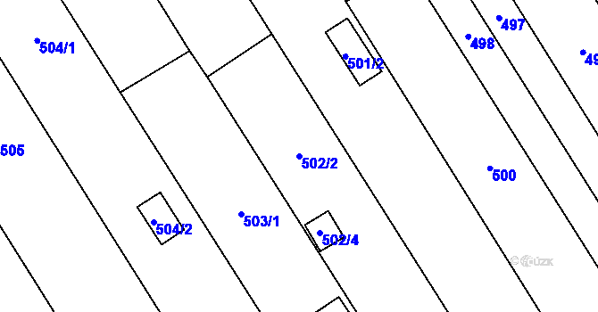 Parcela st. 502/2 v KÚ Henčlov, Katastrální mapa