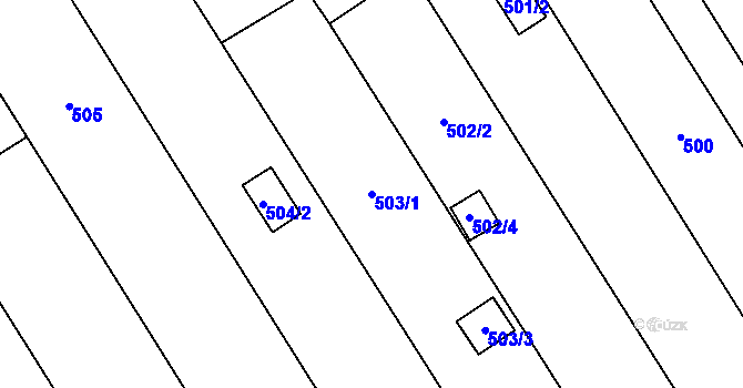 Parcela st. 503/1 v KÚ Henčlov, Katastrální mapa