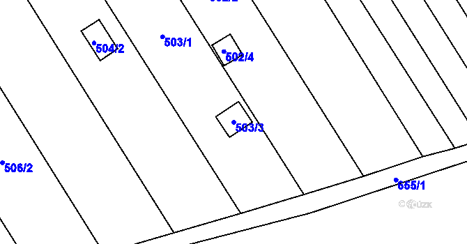 Parcela st. 503/3 v KÚ Henčlov, Katastrální mapa