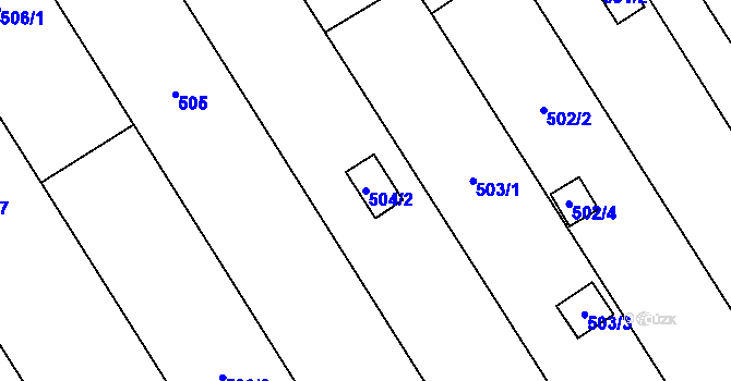Parcela st. 504/2 v KÚ Henčlov, Katastrální mapa