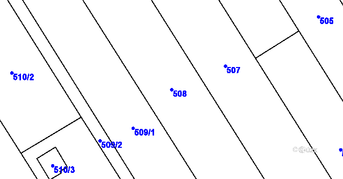 Parcela st. 508 v KÚ Henčlov, Katastrální mapa