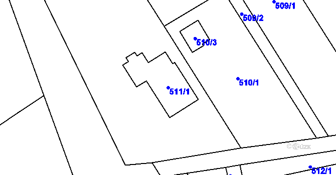 Parcela st. 511/1 v KÚ Henčlov, Katastrální mapa