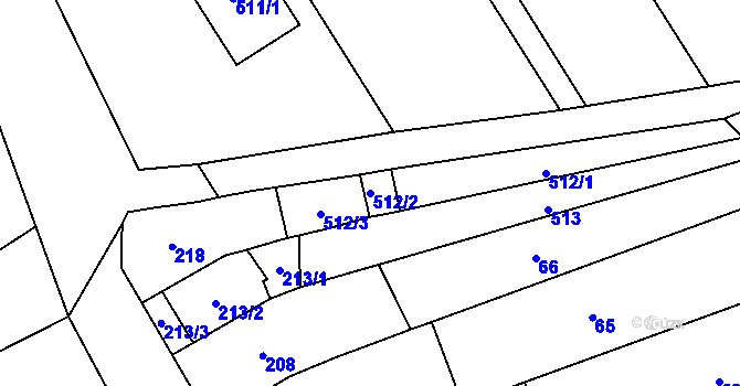 Parcela st. 512/2 v KÚ Henčlov, Katastrální mapa