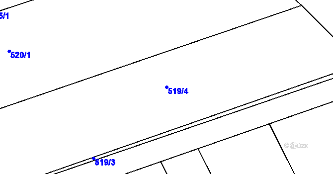 Parcela st. 519/4 v KÚ Henčlov, Katastrální mapa