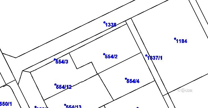 Parcela st. 554/2 v KÚ Henčlov, Katastrální mapa