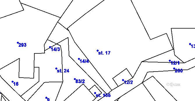 Parcela st. 17 v KÚ Boňkov, Katastrální mapa