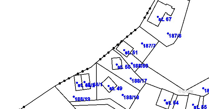 Parcela st. 188/24 v KÚ Boňkov, Katastrální mapa