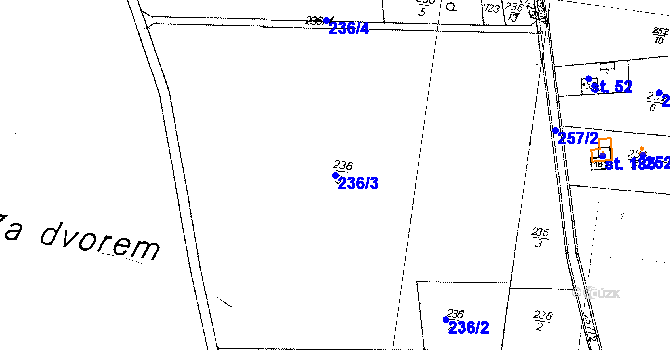 Parcela st. 236/3 v KÚ Boňkov, Katastrální mapa