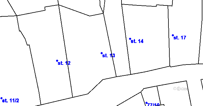 Parcela st. 13 v KÚ Herálec, Katastrální mapa