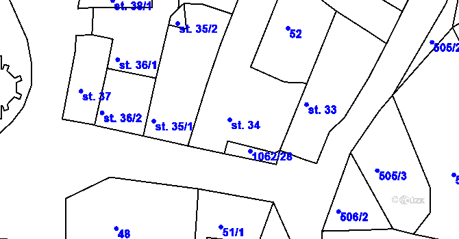 Parcela st. 34 v KÚ Herálec, Katastrální mapa