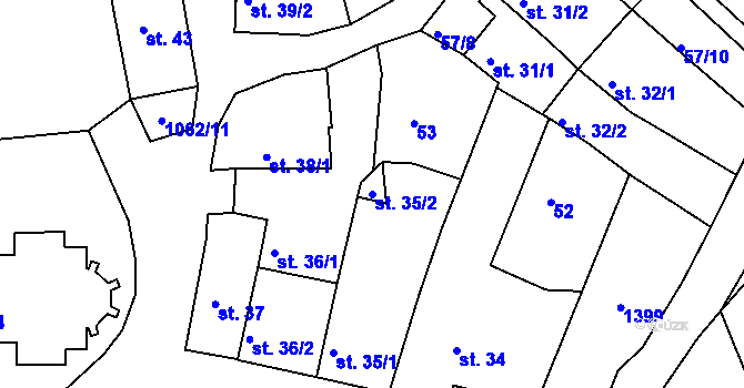 Parcela st. 35/2 v KÚ Herálec, Katastrální mapa