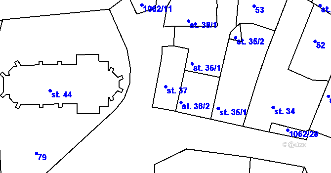Parcela st. 37 v KÚ Herálec, Katastrální mapa