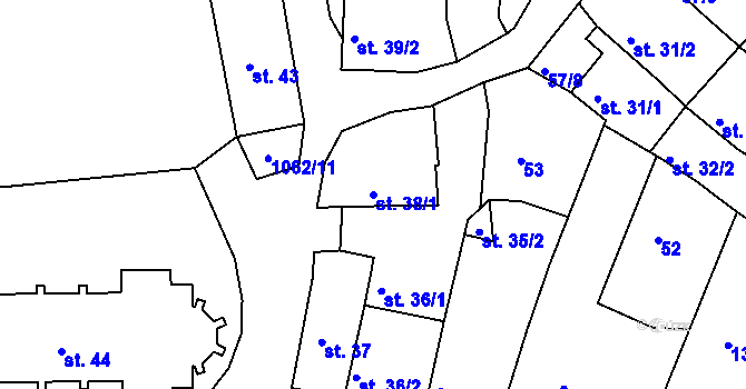 Parcela st. 38/1 v KÚ Herálec, Katastrální mapa