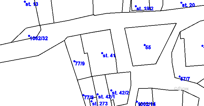 Parcela st. 41 v KÚ Herálec, Katastrální mapa