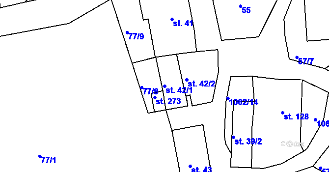 Parcela st. 42/1 v KÚ Herálec, Katastrální mapa