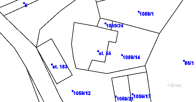 Parcela st. 55 v KÚ Herálec, Katastrální mapa