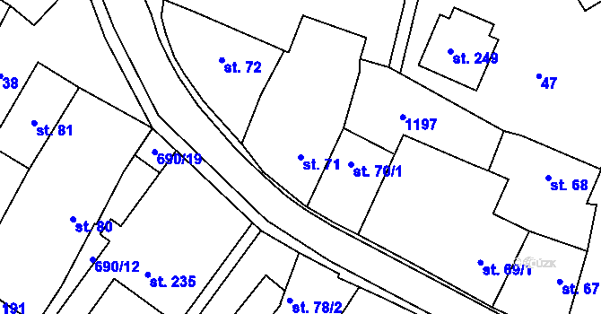 Parcela st. 71 v KÚ Herálec, Katastrální mapa