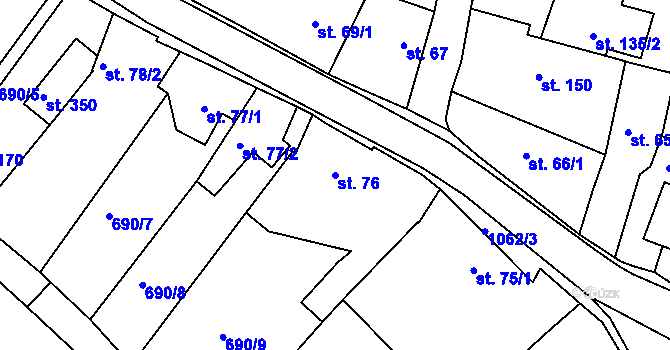 Parcela st. 76 v KÚ Herálec, Katastrální mapa