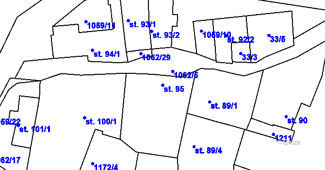 Parcela st. 95 v KÚ Herálec, Katastrální mapa